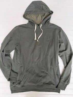 Travis Mathew Olive Hooded Pullover with Contrast Drawstrings
